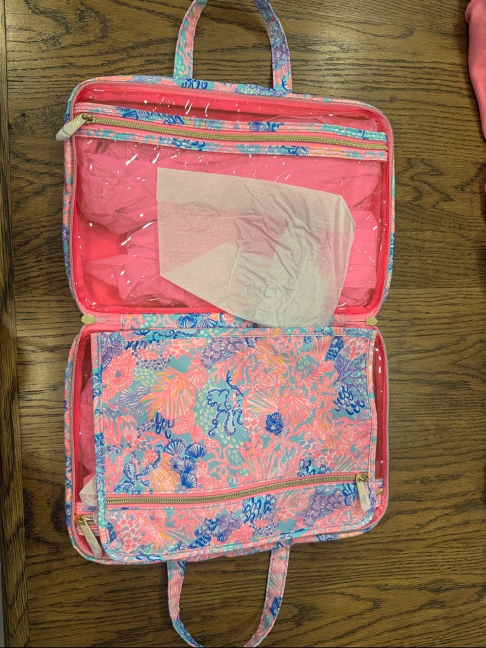Lilly Pulitzer Pink, Aqua & Purple Floral Cosmetic Pouch - Picture 4 of 8